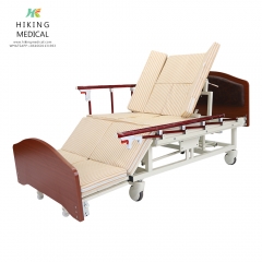 Multi functional patient care rolling hospital nursing medical bed with potty hole