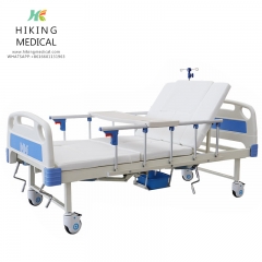 Multi functional patient care rolling hospital nursing medical bed with potty hole