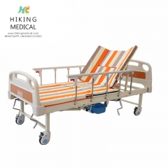 Multi functional patient care rolling hospital nursing medical bed with potty hole