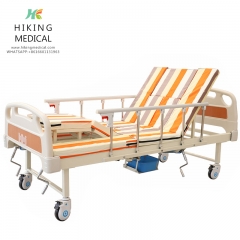 Multi functional patient care rolling hospital nursing medical bed with potty hole