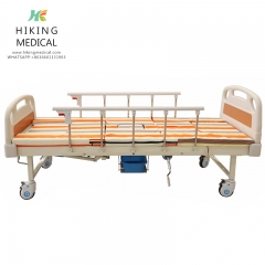 Multi functional patient care rolling hospital nursing medical bed with potty hole