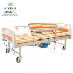 Multi functional patient care rolling hospital nursing medical bed with potty hole