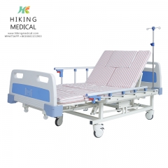 Multi functional patient care rolling hospital nursing medical bed with potty hole