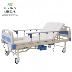 Multi functional patient care rolling hospital nursing medical bed with potty hole