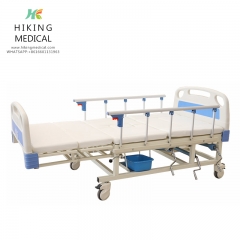 Multi functional patient care rolling hospital nursing medical bed with potty hole