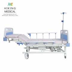 Multi functional patient care rolling hospital nursing medical bed with potty hole