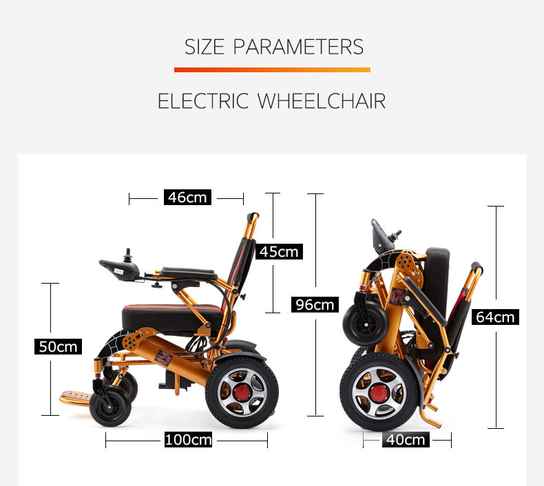 Portable Foldable Lightweight Lithium Battery Wheelchair Motorized ...