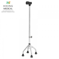 Strong stainless steel walking stick for elderly/disabled with four legs