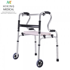 Adjustable aluminum walking outdoor rollator walker