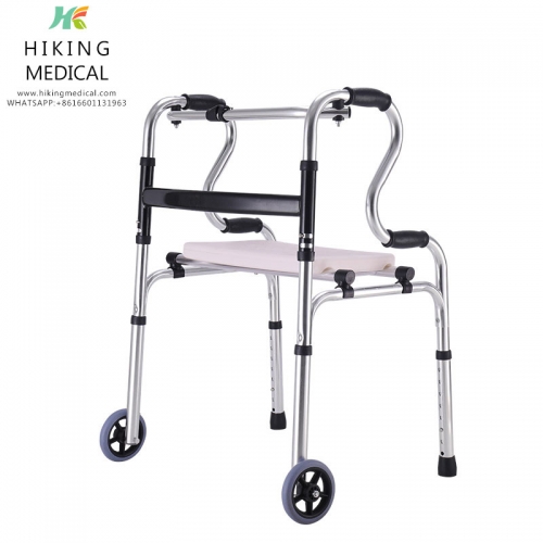 Adjustable aluminum walking outdoor rollator walker