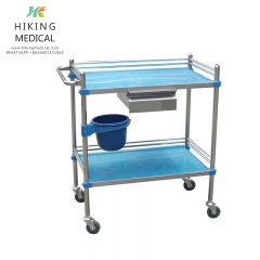 Factory Direct Customized Medical Therapy Cart Stainless Steel Mini Therapy Cart Surgical Instrument Table 3-Layer Trolley