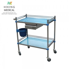 Factory Direct Customized Medical Therapy Cart Stainless Steel Mini Therapy Cart Surgical Instrument Table 3-Layer Trolley
