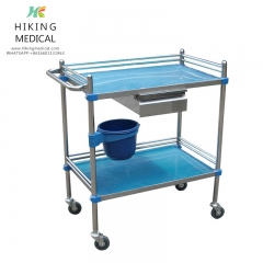 Factory Direct Customized Medical Therapy Cart Stainless Steel Mini Therapy Cart Surgical Instrument Table 3-Layer Trolley