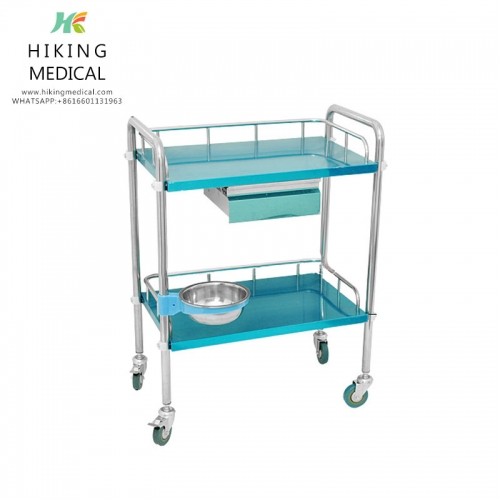 Two-layer stainless steel anesthesia medical vehicle