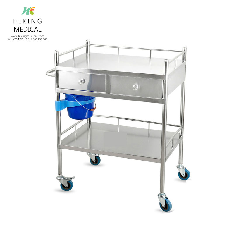 Stainless Steel Medical Instrument Trolley With Drawers,Medical trolley
