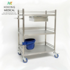 Cheap hospital furniture 3-tier stainless steel medical trolley