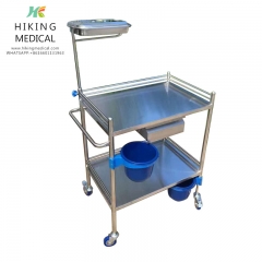 Stainless steel double-layer medicine changing cart