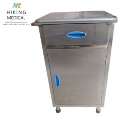 Full stainless steel hospital medical bedside table cabinet