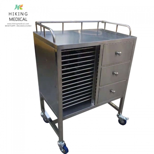 Stainless steel rounds for hospital rounds, hospital trolleys, medical records trolleys