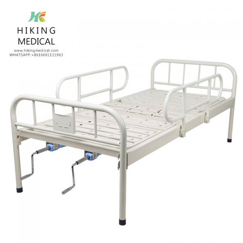 2 Cranks Manual Hospital Medical Antique White Iron Bed