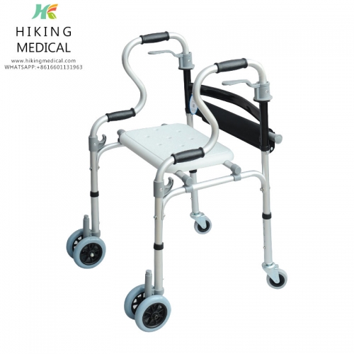 Lightweight Adjustable One Button Folding Walker Mobility Walking Frame