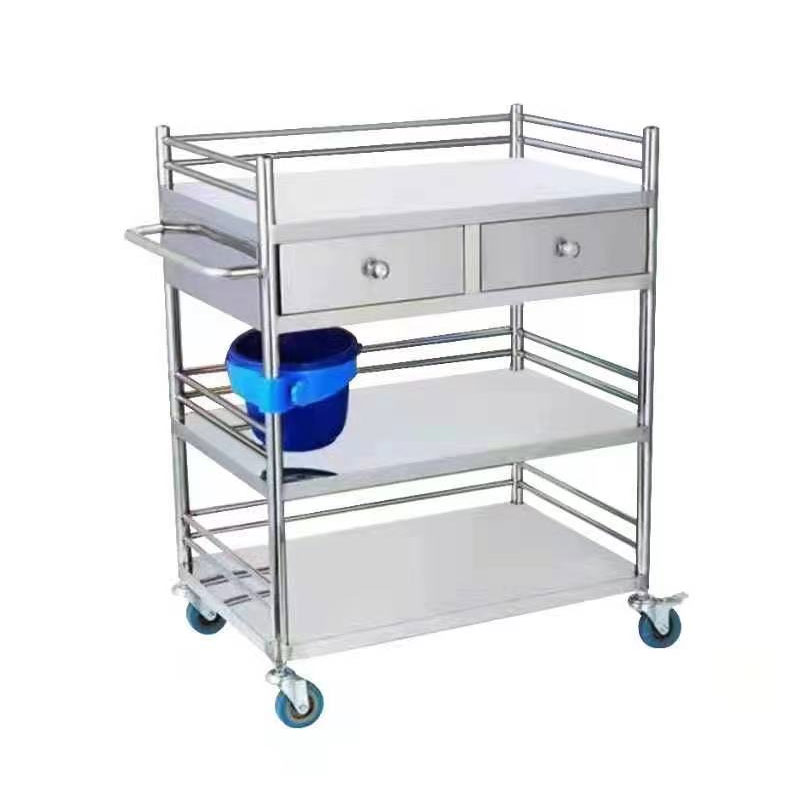 Stainless Steel Medical Cart/Hospital Instrument Trolley High Quality