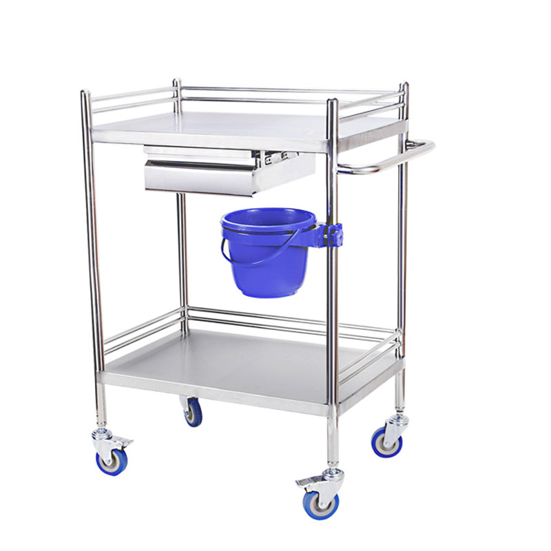 Stainless Steel Medical Cart/Hospital Instrument Trolley High Quality