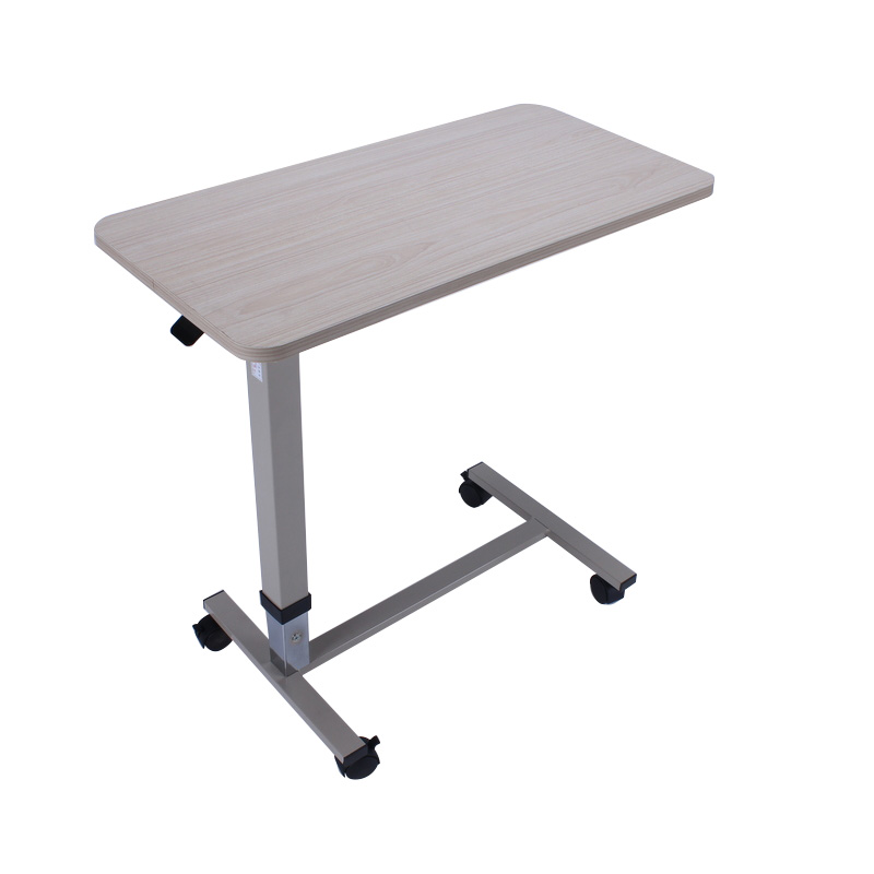 Hospital ABS Height Adjustable Overbed Table With Wheels