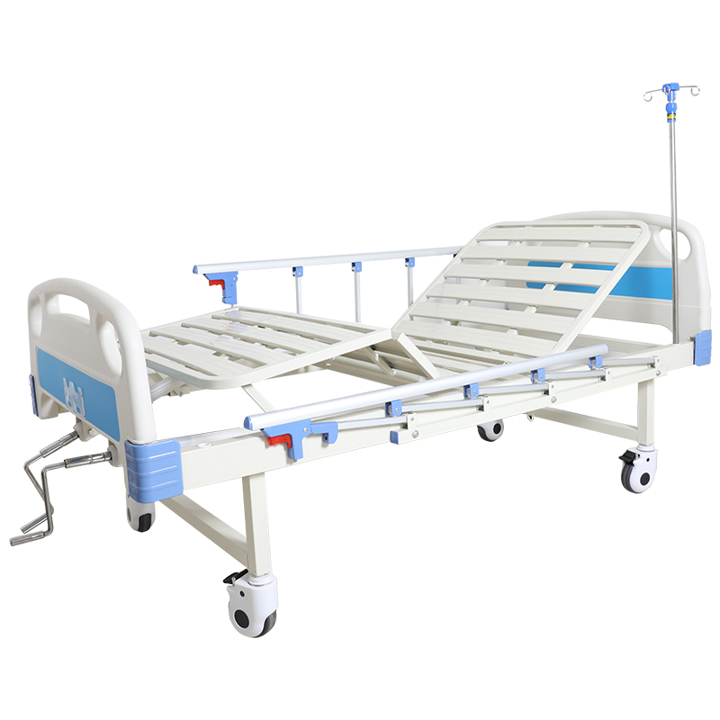 two cranks hospital bed with commode