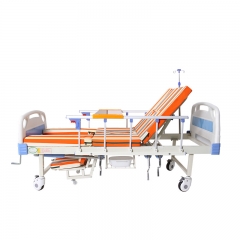 Newest Best Medical Electric and Manual Control Care Patient Bed With Infusion Stand and Toilet