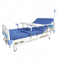 Cheap Price Patient 3 Crank Manual Hospital Bed Medical Equipment With IV Pole For Sale