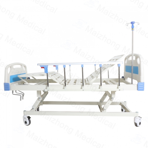 Cheap Price Patient 3 Crank Manual Hospital Bed Medical Equipment With IV Pole For Sale
