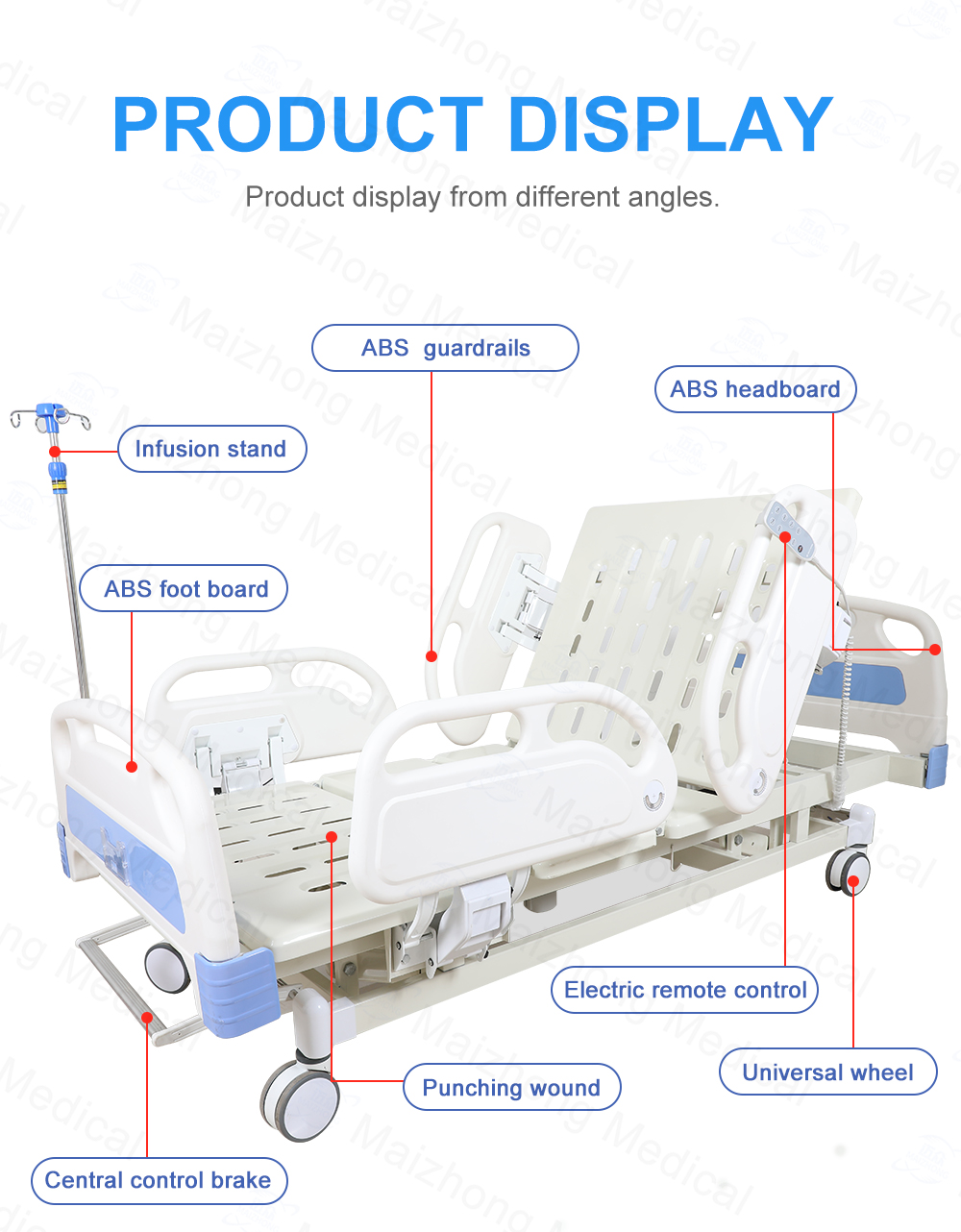 factory price safe 3 function electric patient nursing clinic medical