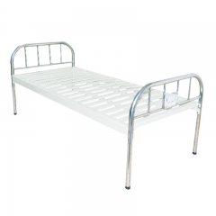 Normal Simple Hospital Medical Flat Nursing Bed with Stainless Steel Bed Board