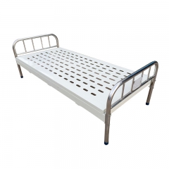 Normal Simple Hospital Medical Flat Nursing Bed with Stainless Steel Bed Board