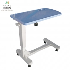 Hospital ABS Height Adjustable Overbed Table With Wheels
