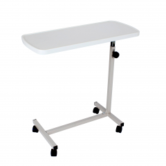 Hospital ABS Height Adjustable Overbed Table With Wheels