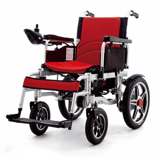 Foldable power wheelchair electric scooter with removable battery