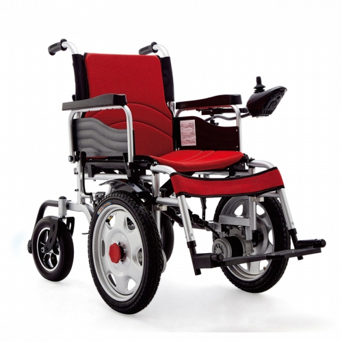 Handicapped Automatic Fold Wheelchair Aluminium Alloy Lightweight Power Wheelchair