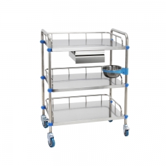 Stainless Steel Medical Cart/Hospital Instrument Trolley High Quality