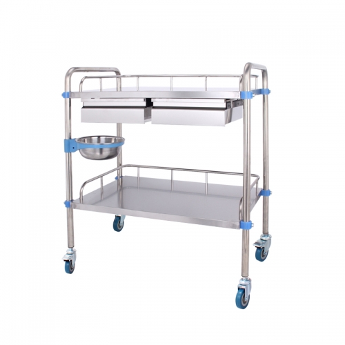 Stainless Steel Medical Cart/Hospital Instrument Trolley High Quality