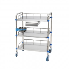 Stainless Steel Medical Cart/Hospital Instrument Trolley High Quality