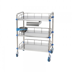 Stainless Steel Medical Cart/Hospital Instrument Trolley High Quality