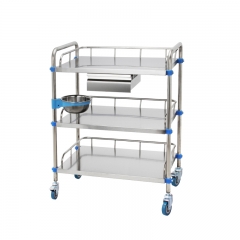 Stainless Steel Medical Cart/Hospital Instrument Trolley High Quality