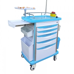 Factory Price Hospital clinic movable medicine cart transfusion ABS emergency medical trolley cart