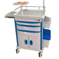 High Quality Mobile Abs Drugs Hospital Medical Crash Cart Plastic Emergency Medicine Trolley For Clinic