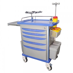 Hospital Mobile Medical Crash Cart Nursing Trolley Emergency Resuscitation Trolley