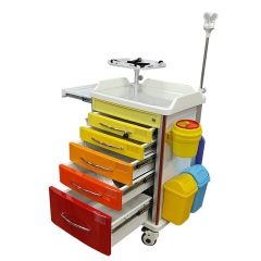 Medical hospital trolley New design ABS hospital crash cart Emergency resuscitation trolley