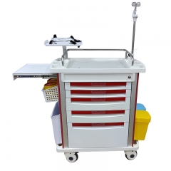 Medical hospital furniture abs emergency medical trolley for hospital usage medicine trolley cart