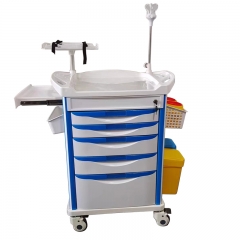 ABS emergency crash cart medical trolley